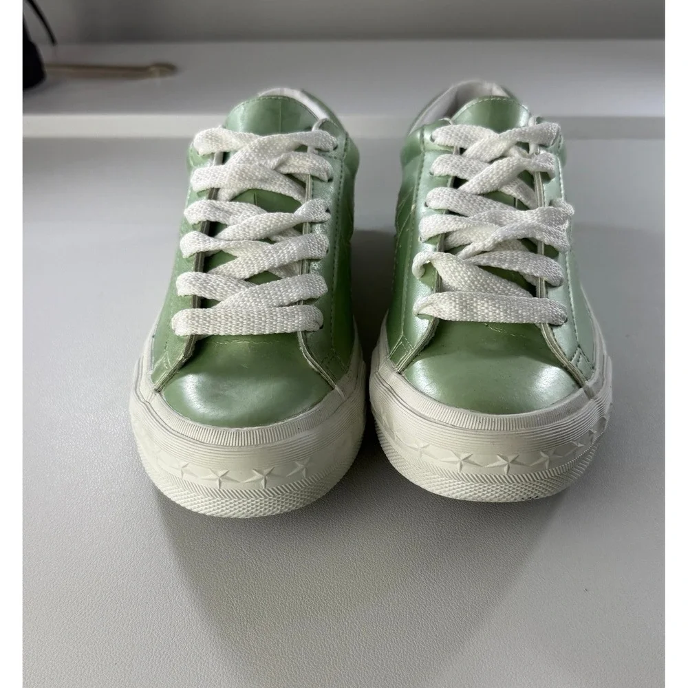 Converse One Star Pearlized Vinyl Lime VINTAGE 90's Sneakers Womens‎ 5.5 NEW - Picture 2 of 9